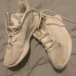 White Adidas girls shoes. Normal wear with no tear